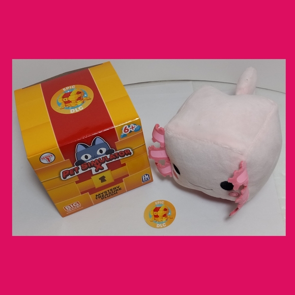 Roblox Pet Simulator X Axolotl Plush with Epic DLC Code *NEW* - Picture 2 of 3